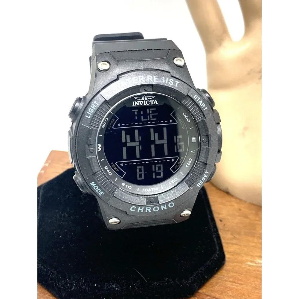 Invicta Racing Men's Watch 47523 Quartz Digital Sport Black Resin Strap 50mm